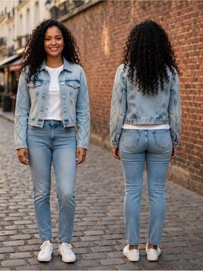 NWT PacSun Selena Gomez Rare DNM Edit Studded Cropped Denim Trucker Jacket XS